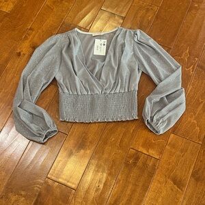 Chic Silver Women's Blouse